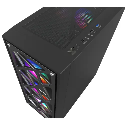 Vento VG12A 550W 80+ 4x120mm RGB Fan Temperli Cam USB 3.0 Mesh ATX Mid-Tower Gaming (Oyuncu) Kasa