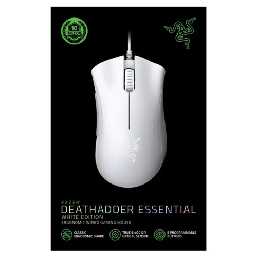 Razer DeathAdder Essential RZ01-03850200-R3M1 6400 DPI 5 Tuş Optik Beyaz Kablolu Gaming (Oyuncu) Mouse