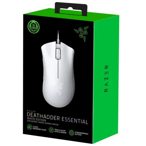 Razer DeathAdder Essential RZ01-03850200-R3M1 6400 DPI 5 Tuş Optik Beyaz Kablolu Gaming (Oyuncu) Mouse