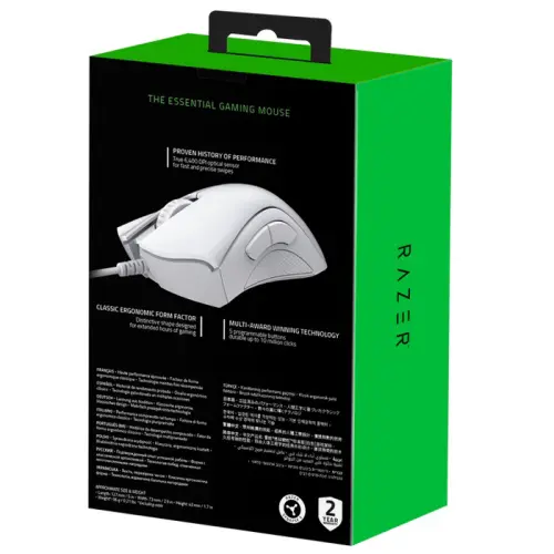 Razer DeathAdder Essential RZ01-03850200-R3M1 6400 DPI 5 Tuş Optik Beyaz Kablolu Gaming (Oyuncu) Mouse