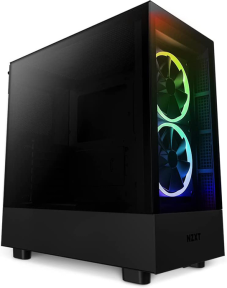 NZXT H5 Elite CC-H51EB-01 2x140mm RGB/1x120mm Temperli Cam USB Type-C Siyah E-ATX Mid-Tower Gaming (Oyuncu) Kasa