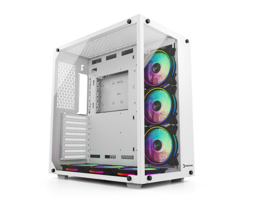 GamePower WARCRY ATX 6 * ARGB Sessiz Fan Temper Cam  Gaming RGB Kontrolcüsü ve Uzaktan Kumanda Beyaz Kasa