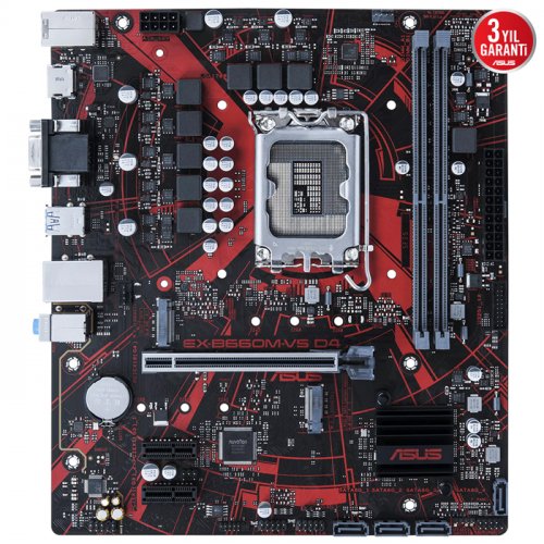 Asus EX-B660M-V5 D4 Intel B660 Soket 1700 DDR4 5333(OC)MHz mATX Gaming (Oyuncu) Anakart