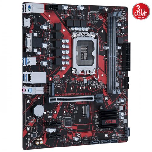 Asus EX-B660M-V5 D4 Intel B660 Soket 1700 DDR4 5333(OC)MHz mATX Gaming (Oyuncu) Anakart