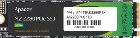 Apacer AS2280P4X 1TB 2100/1700MB/s NVMe PCIe M.2 SSD Disk (AP1TBAS2280P4X-1)