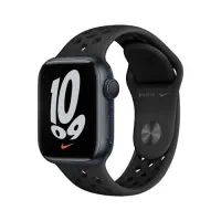Apple Watch Nike Series 7 GPS, 45mm Gece Yarısı Alüminyum Kasa ve Antrasit/Siyah Nike Spor Kordon - MKNC3TU/A