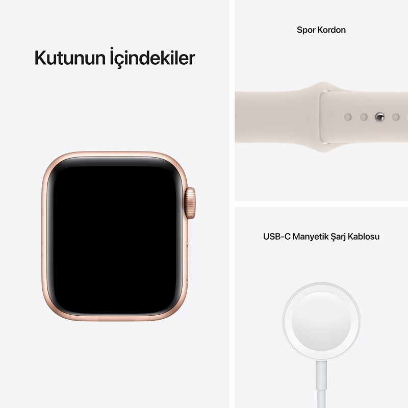 Apple Watch SE GPS + Cellular 40mm Altın Alüminyum Kasa ve Yıldız Işığı Spor Kordon - MKQX3TU/A