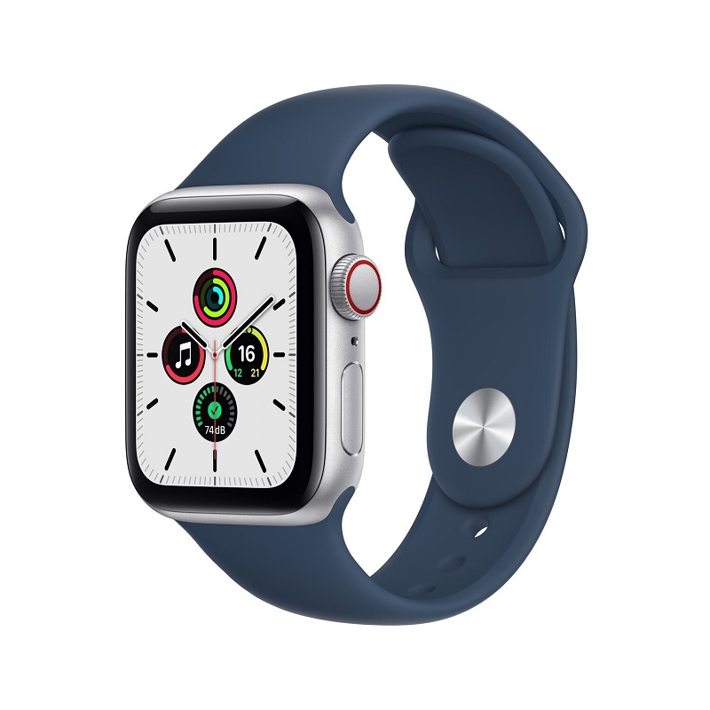 Apple Watch SE GPS + Cellular 40mm Gümüş Alüminyum Kasa ve Abis Mavi Spor Kordon - MKQV3TU/A