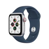 Apple Watch SE GPS + Cellular 40mm Gümüş Alüminyum Kasa ve Abis Mavi Spor Kordon - MKQV3TU/A