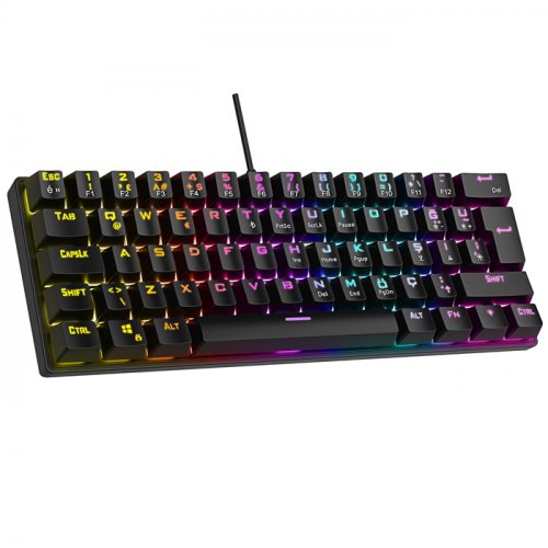 Rampage Plower K60 Siyah Red Switch Rainbow TR Q Mekanik Kablolu Mini Gaming (Oyuncu) Klavye