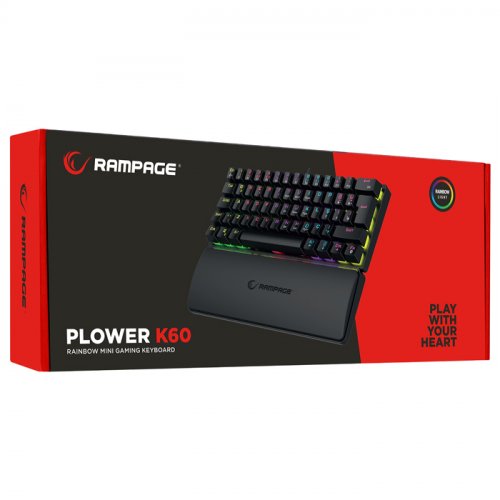 Rampage Plower K60 Siyah Red Switch Rainbow TR Q Mekanik Kablolu Mini Gaming (Oyuncu) Klavye