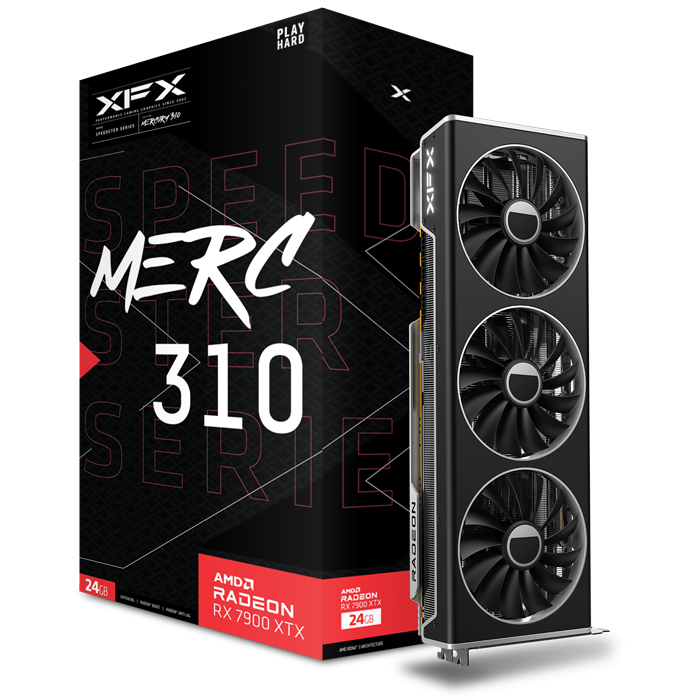 XFX Speedster MERC 310 AMD Radeon RX 7900 XTX Black RX-79XMERCB9 24GB GDDR6 384Bit DX12 Gaming (Oyuncu) Ekran Kartı