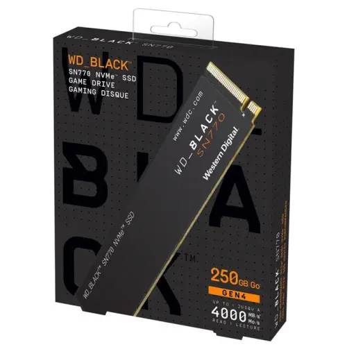 WD Black SN770 WDS250G3X0E 250GB 4000/2000MB/s PCIe NVMe M.2 SSD Disk