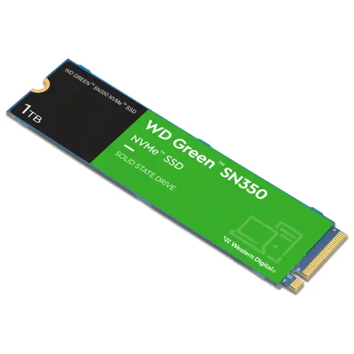 WD Green SN350 WDS100T3G0C 1TB 3200/2500MB/s PCIe NVMe M.2 SSD Disk