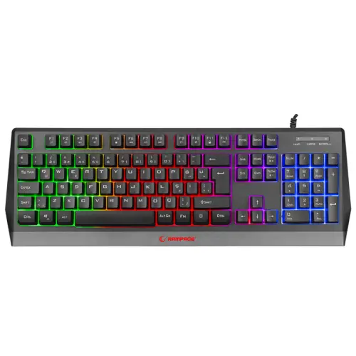 Rampage Style KB-R52 Membrane Rainbow Aydınlatma TR Q Kablolu Gaming (Oyuncu) Klavye