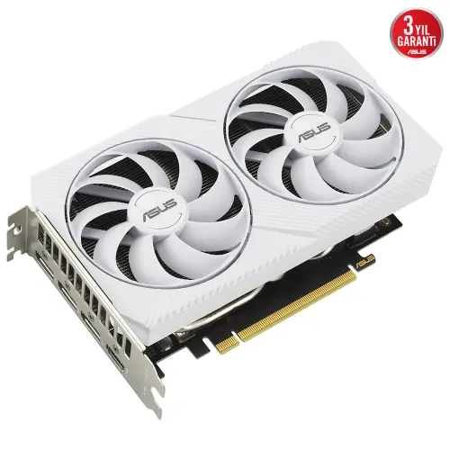 Asus Dual GeForce RTX 3060 White OC DUAL-RTX3060-O8G-WHITE 8GB GDDR6 128Bit DX12 Gaming (Oyuncu) Ekran Kartı