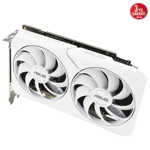 Asus Dual GeForce RTX 3060 White OC DUAL-RTX3060-O8G-WHITE 8GB GDDR6 128Bit DX12 Gaming (Oyuncu) Ekran Kartı