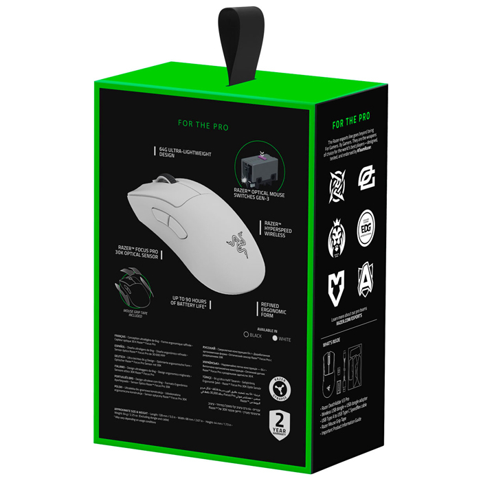 Razer DeathAdder V3 Pro White RZ01-04630200-R3G1 30000 DPI 5 Tuş Optik Beyaz Kablosuz Gaming (Oyuncu) Mouse