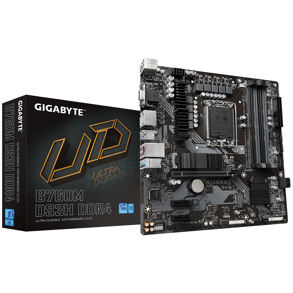 Gigabyte B760M-DS3H DDR4 Intel B760 Soket 1700 DDR4 5333MHz mATX Gaming (Oyuncu) Anakart
