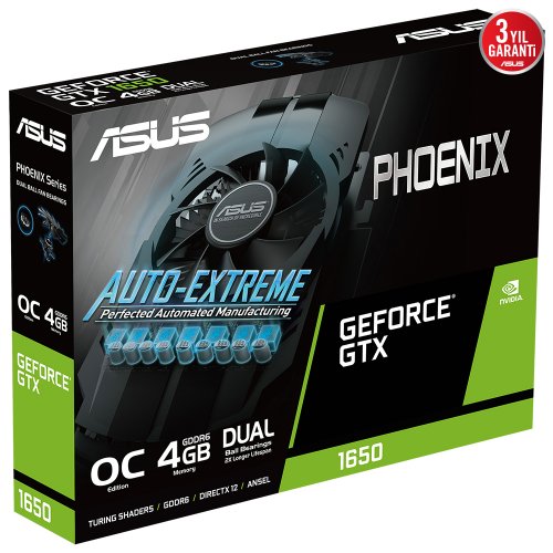 Asus Phoenix GeForce GTX 1650 OC V2 PH-GTX1650-O4GD6-P-V2 4GB GDDR6 128Bit DX12 Gaming (Oyuncu) Ekran Kartı 