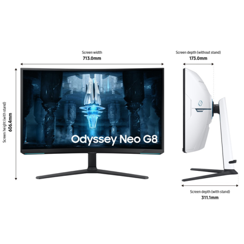 Samsung Odyssey Neo G8 LS32BG850NUXUF 31.5” 1ms 240Hz FreeSync Premium Pro VA 4K UHD Curved Gaming (Oyuncu) Monitör