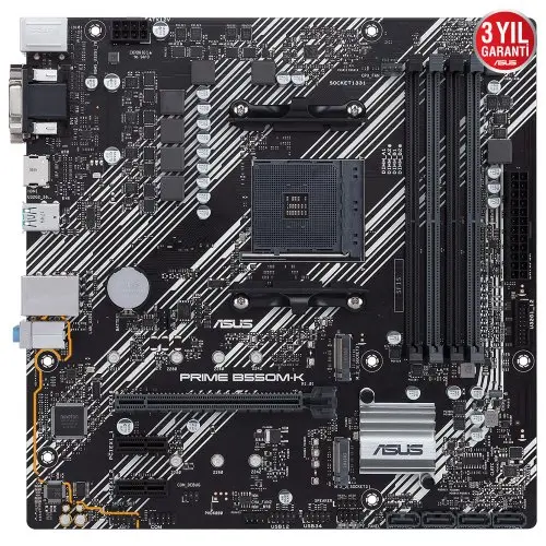 ASUS Prime B550M-K AMD B550 Soket AM4 DDR4 4600(OC)Mhz mATX Gaming (Oyuncu) Anakart