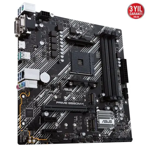 ASUS Prime B550M-K AMD B550 Soket AM4 DDR4 4600(OC)Mhz mATX Gaming (Oyuncu) Anakart