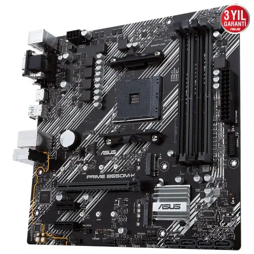 ASUS Prime B550M-K AMD B550 Soket AM4 DDR4 4600(OC)Mhz mATX Gaming (Oyuncu) Anakart