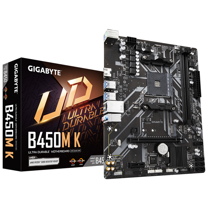 Gigabyte B450M K AMD B450 Soket AM4 DDR4 3600(OC)MHz mATX Gaming (Oyuncu) Anakart