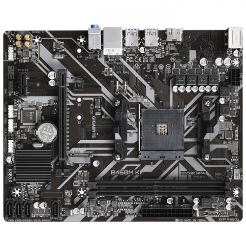 Gigabyte B450M K AMD B450 Soket AM4 DDR4 3600(OC)MHz mATX Gaming (Oyuncu) Anakart