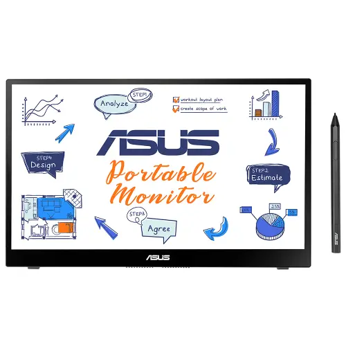 ASUS ZenScreen Ink MB14AHD 14″ 5ms 60Hz Flicker Free IPS Dokunmatik Full HD Taşınabilir Monitör