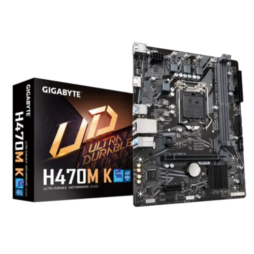 Gigabyte H470M K  Intel H470 Soket 1200 DDR4 2933MHz mATX Gaming (Oyuncu) Anakart