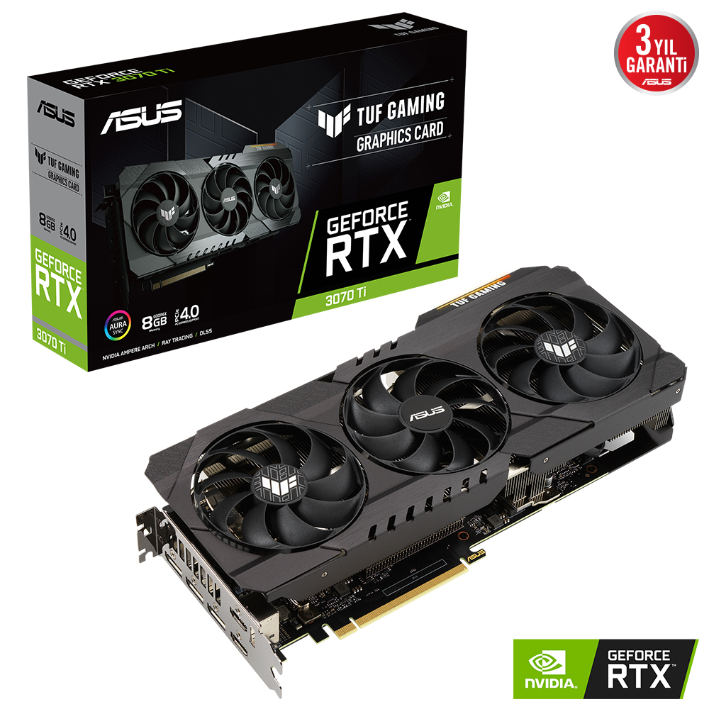 ASUS TUF Gaming GeForce RTX 3070 Ti V2 TUF-RTX3070TI-8G-V2-GAMING 8GB GDDR6X 256Bit DX12 Gaming (Oyuncu) Ekran Kartı