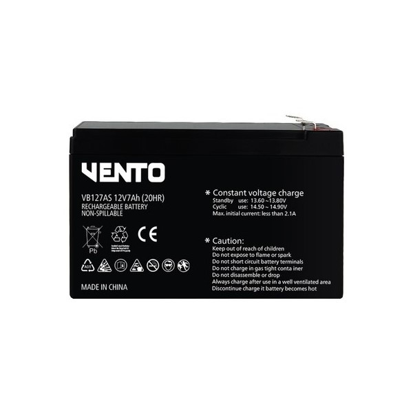 Vento VB127AS 12V 7Ah (20HR) Bakımsız Kuru Akü