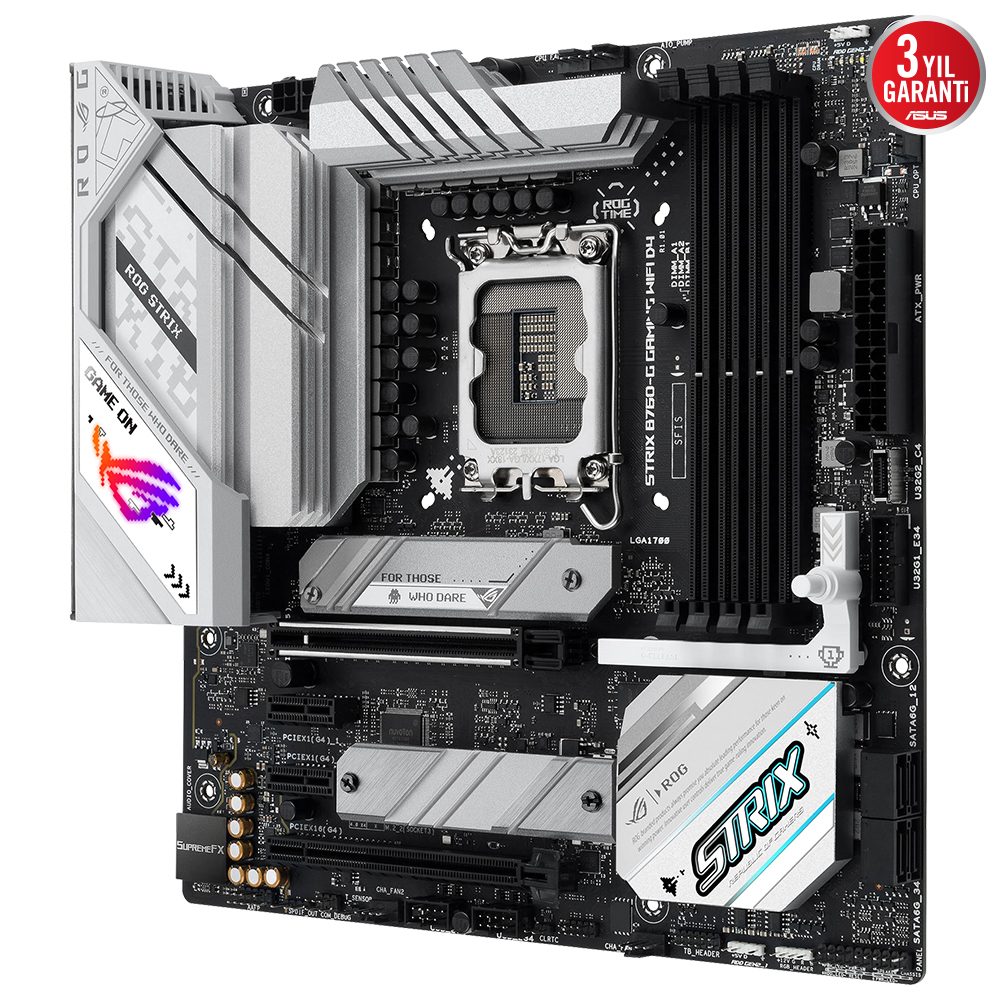 ASUS ROG Strix B760-G Gaming WIFI D4 Intel B760 Soket 1700 DDR4 5333(OC)MHz mATX Gaming (Oyuncu) Anakart