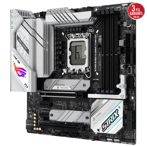 ASUS ROG Strix B760-G Gaming WIFI D4 Intel B760 Soket 1700 DDR4 5333(OC)MHz mATX Gaming (Oyuncu) Anakart