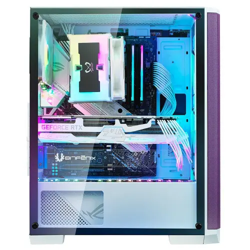 Bitfenix Nova Mesh NSE-300-WWGKP-4A Tempered Glass ARGB USB 3.0 ATX Beyaz Mor Mid Tower Kasa