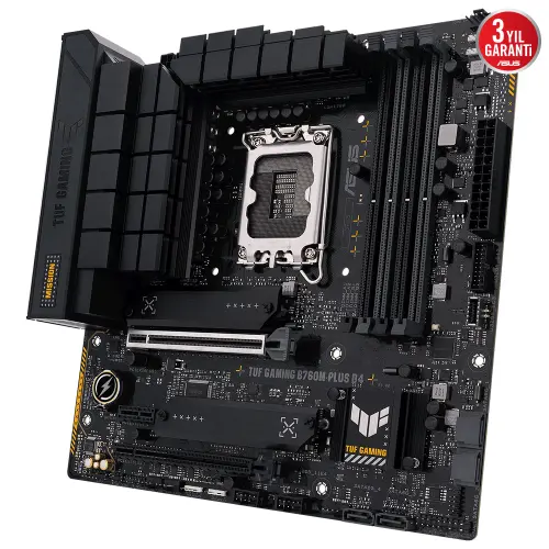 ASUS TUF Gaming B760M-Plus D4 Intel B760 Soket 1700 DDR4 5333(OC)MHz mATX Gaming (Oyuncu) Anakart