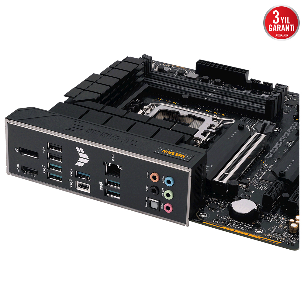 ASUS TUF Gaming B760M-Plus D4 Intel B760 Soket 1700 DDR4 5333(OC)MHz mATX Gaming (Oyuncu) Anakart