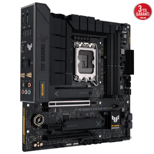 ASUS TUF Gaming B760M-Plus WIFI D4 Intel B760 Soket 1700 DDR4 5333(OC)MHz mATX Gaming (Oyuncu) Anakart