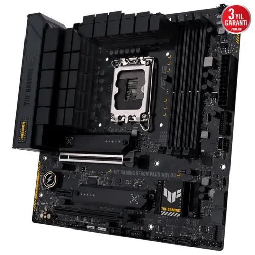 ASUS TUF Gaming B760M-Plus WIFI D4 Intel B760 Soket 1700 DDR4 5333(OC)MHz mATX Gaming (Oyuncu) Anakart