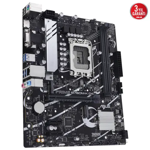 Asus Prime B760M-K D4 Intel B760 Soket 1700 DDR4 5333(OC)MHz mATX Gaming (Oyuncu) Anakart