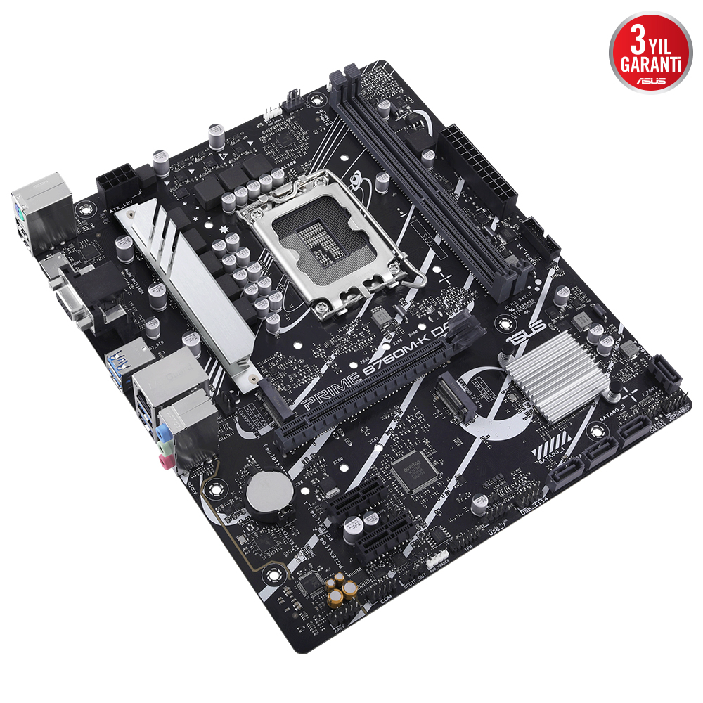 ASUS Prime B760M-K D4 Intel B760 Soket 1700 DDR4 5333(OC)MHz mATX Gaming (Oyuncu) Anakart