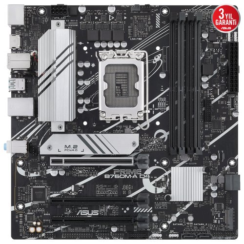 Asus Prime B760M-A D4 Intel B760 Soket 1700 DDR4 5333(OC)MHz mATX Gaming (Oyuncu) Anakart