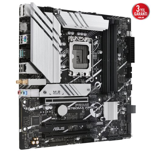 Asus Prime B760M-A WIFI D4 Intel B760 Soket 1700 DDR4 5333(OC)MHz mATX Gaming (Oyuncu) Anakart