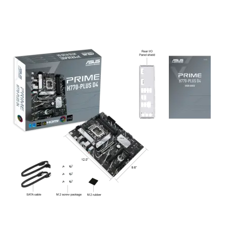 ASUS Prime H770-PLUS D4 Intel H770 Soket 1700 DDR4 5066(OC)MHz ATX Gaming (Oyuncu) Anakart