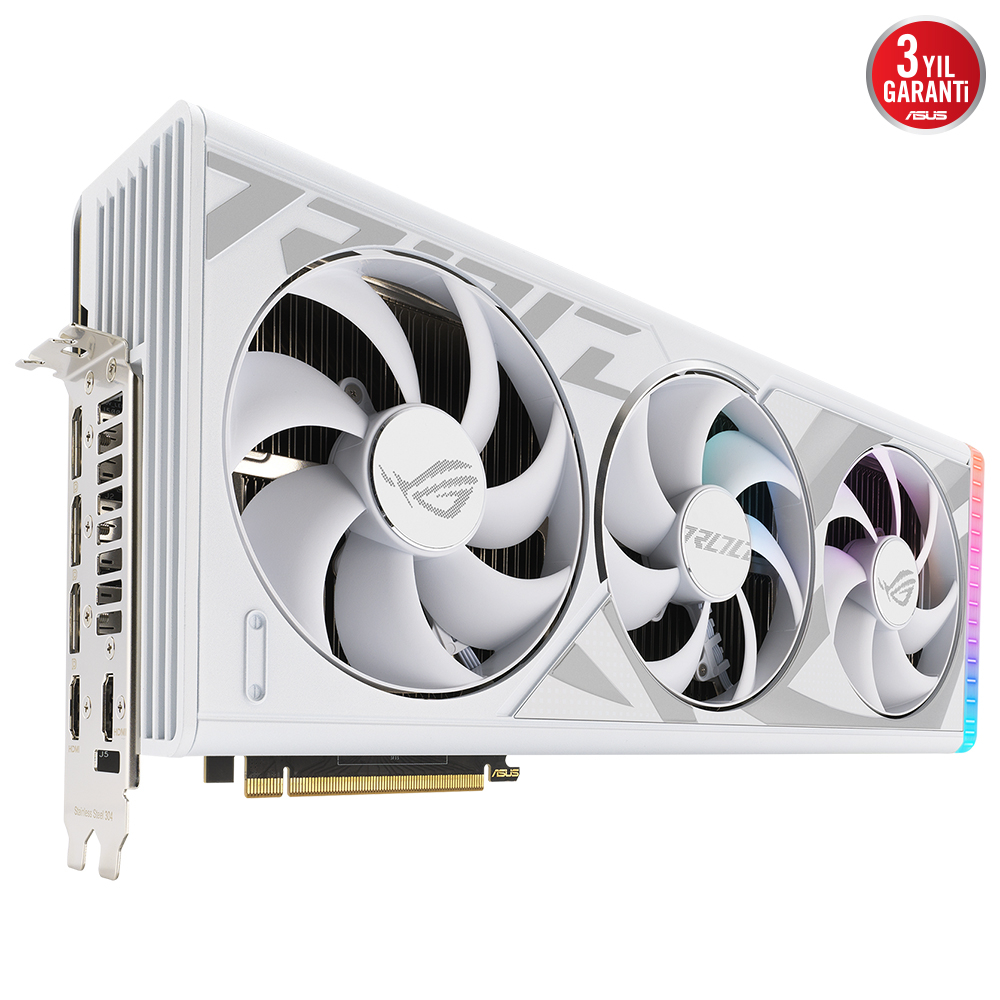 ASUS ROG Strix GeForce RTX 4090 White OC ROG-STRIX-RTX4090-O24G-WHITE 24GB GDDR6X 384Bit DX12 DLSS 3 Gaming (Oyuncu) Ekran Kartı