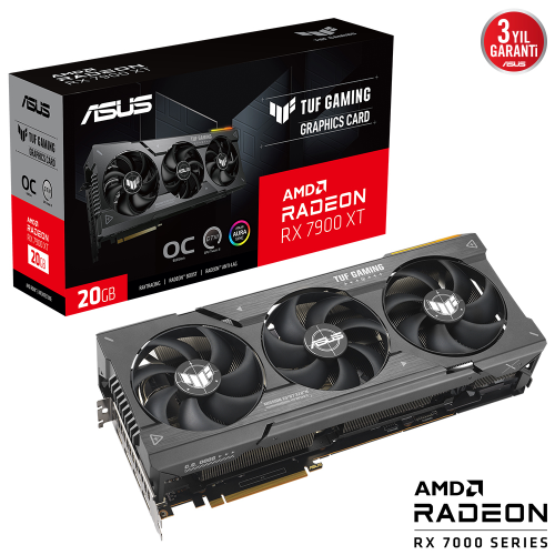 ASUS TUF Gaming Radeon RX 7900 XT OC TUF-RX7900XT-O20G-GAMING 20GB GDDR6 320Bit DX12 Gaming (Oyuncu) Ekran Kartı