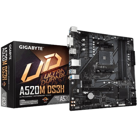 Gigabyte A520M-DS3H AMD A520 Soket AM4 DDR4 4733(OC)MHz mATX Gaming (Oyuncu) Anakart