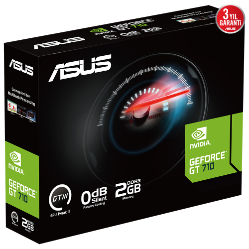 ASUS GeForce GT 710 Evo GT710-SL-2GD3-BRK-EVO 2GB DDR3 64Bit DX12 Ekran Kartı